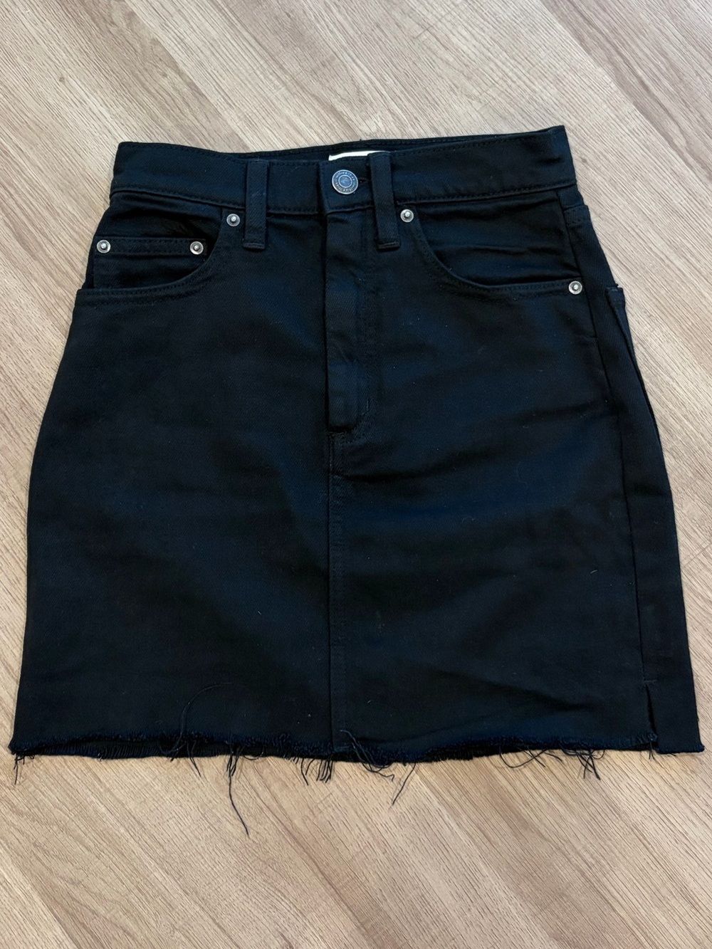 Wilfred Black Denim Mini Skirt